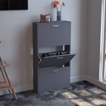 Regál na topánky VCM "Sulos M", antracitový