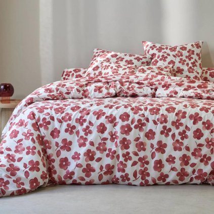 Bavlnená posteľná bielizeň Petúnia, ružová, 140 x 200 cm