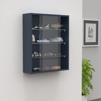VCM Nástenná vitrína "Drivalo M", antracitová