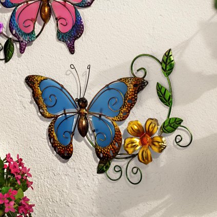 Nástenná fluorescenčná dekorácia Butterfly, modrá