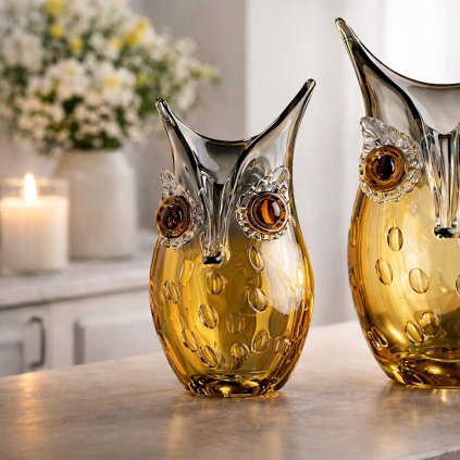 Váza so sovou, 23 cm