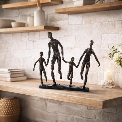 Soška rodiny, 4 členovia, bronz