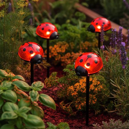 Záhradná zástrčka LED, 4 kusy