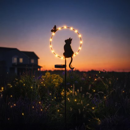 LED solárna záhradná zástrčka Cat