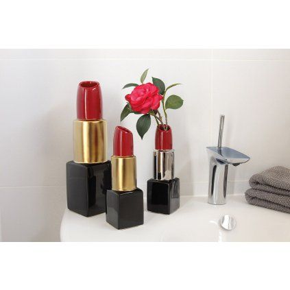 Keramická strieborná váza "Lipstick" "Milano"
