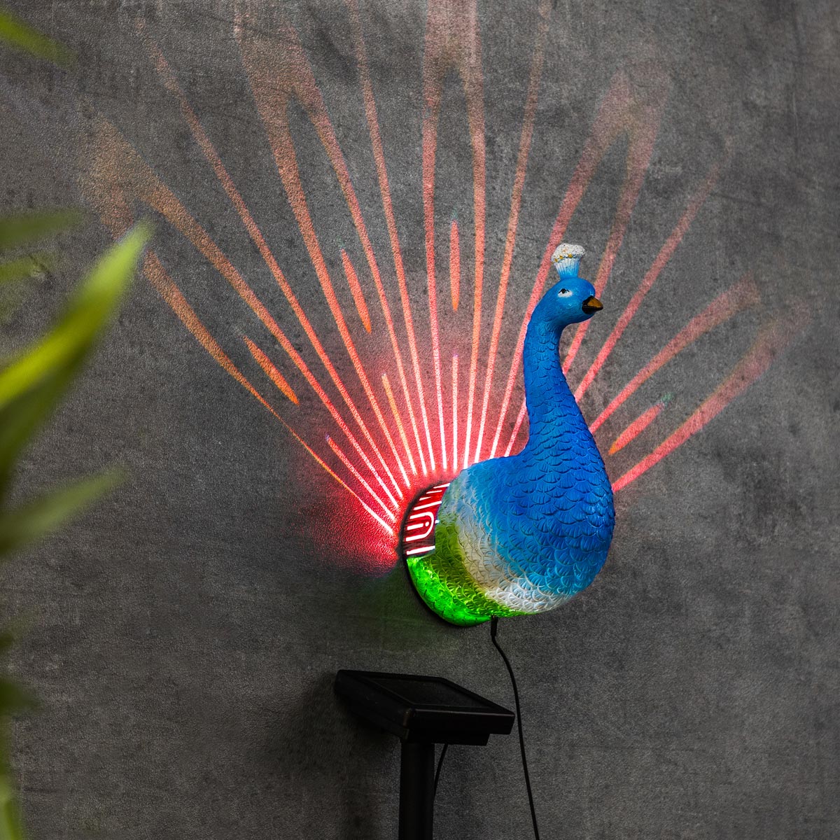 E-shop LED solárna nástenná dekorácia Peacock