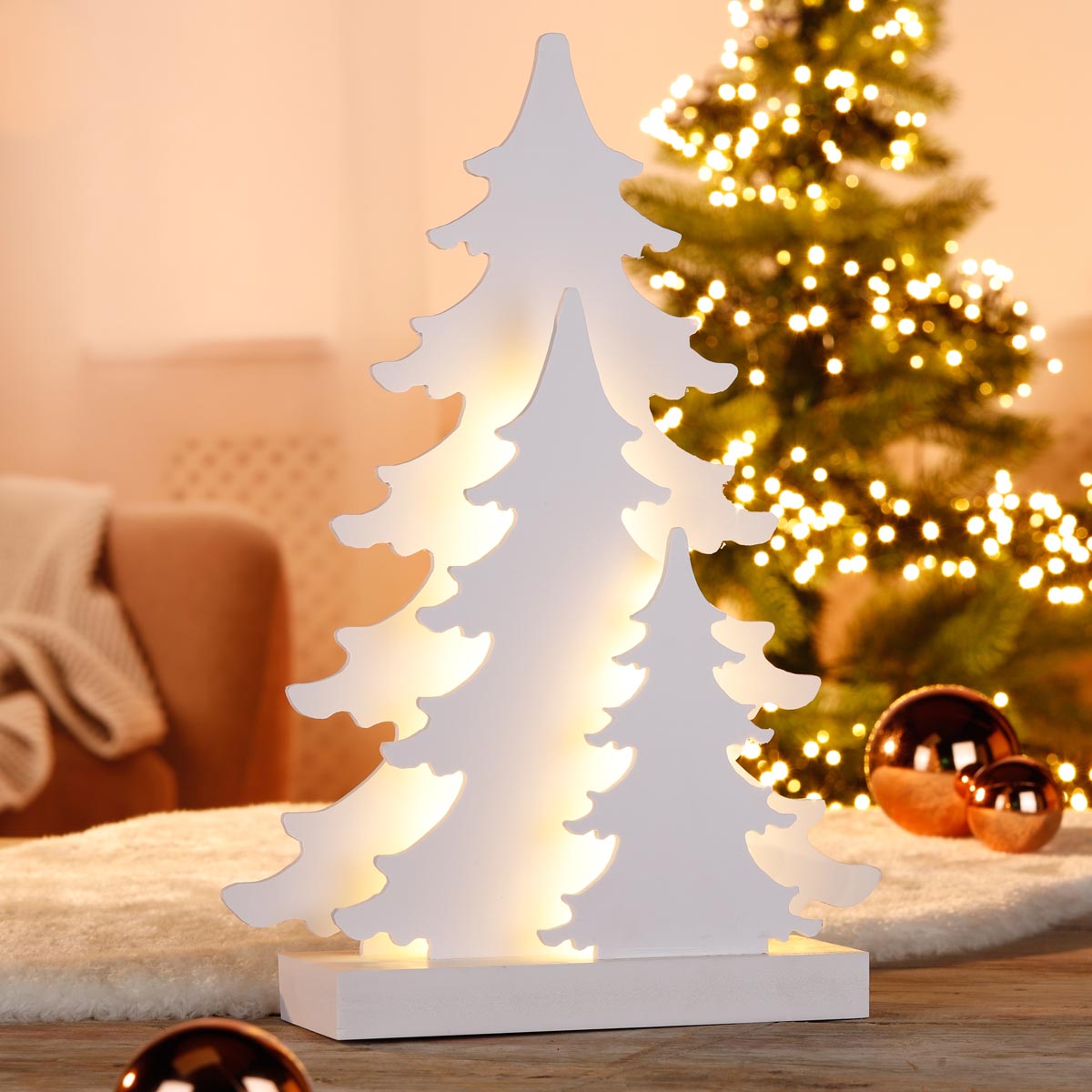 E-shop LED drevená dekorácia jedľa