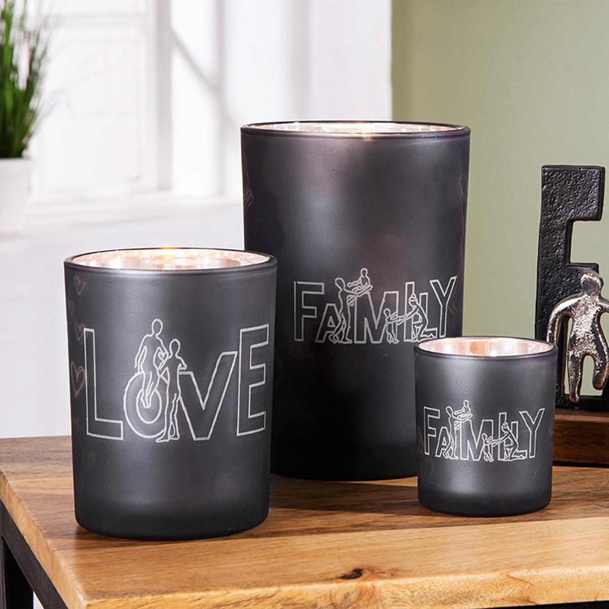 E-shop Svietnik Family, 8 cm, súprava 2 ks