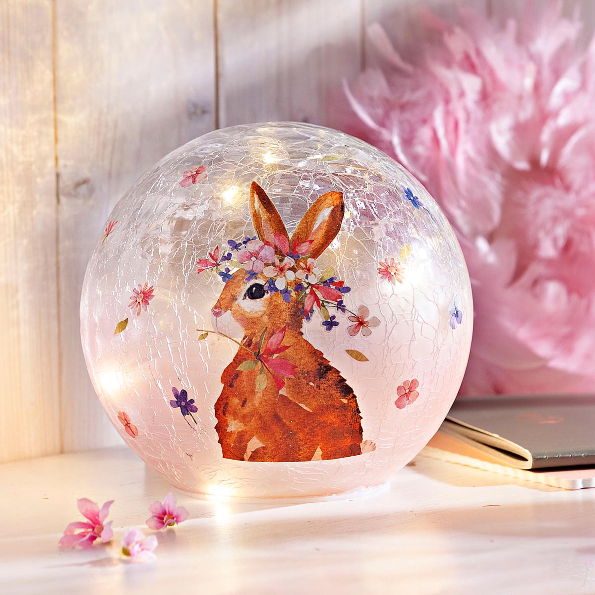 E-shop LED sklenená guľa Franzi bunny