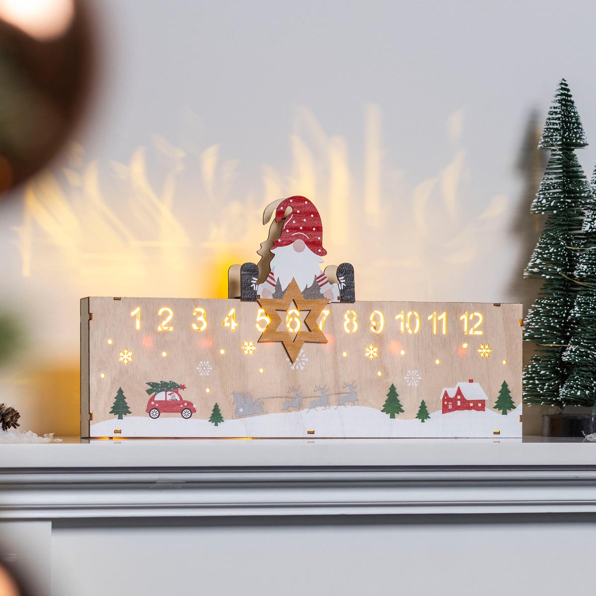 E-shop Drevený adventný kalendár LED