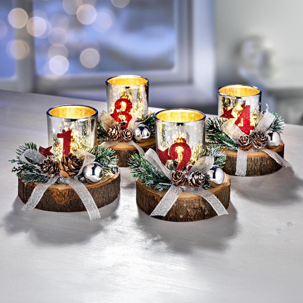 E-shop Adventné svietniky, sada 4 kusov