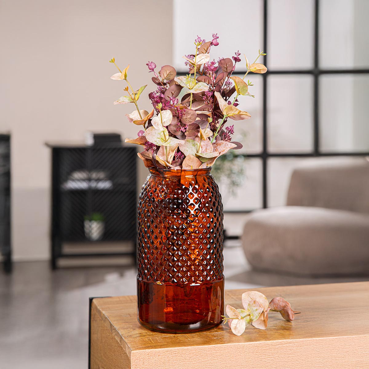 E-shop Sklenená váza Diamond, 28 cm