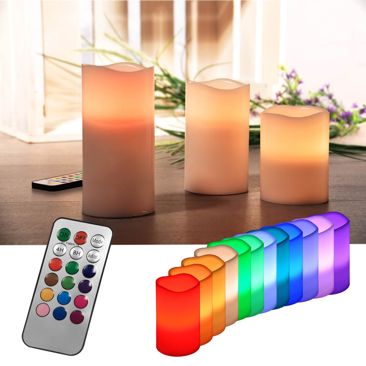 E-shop LED sviečky, sada 3 kusov