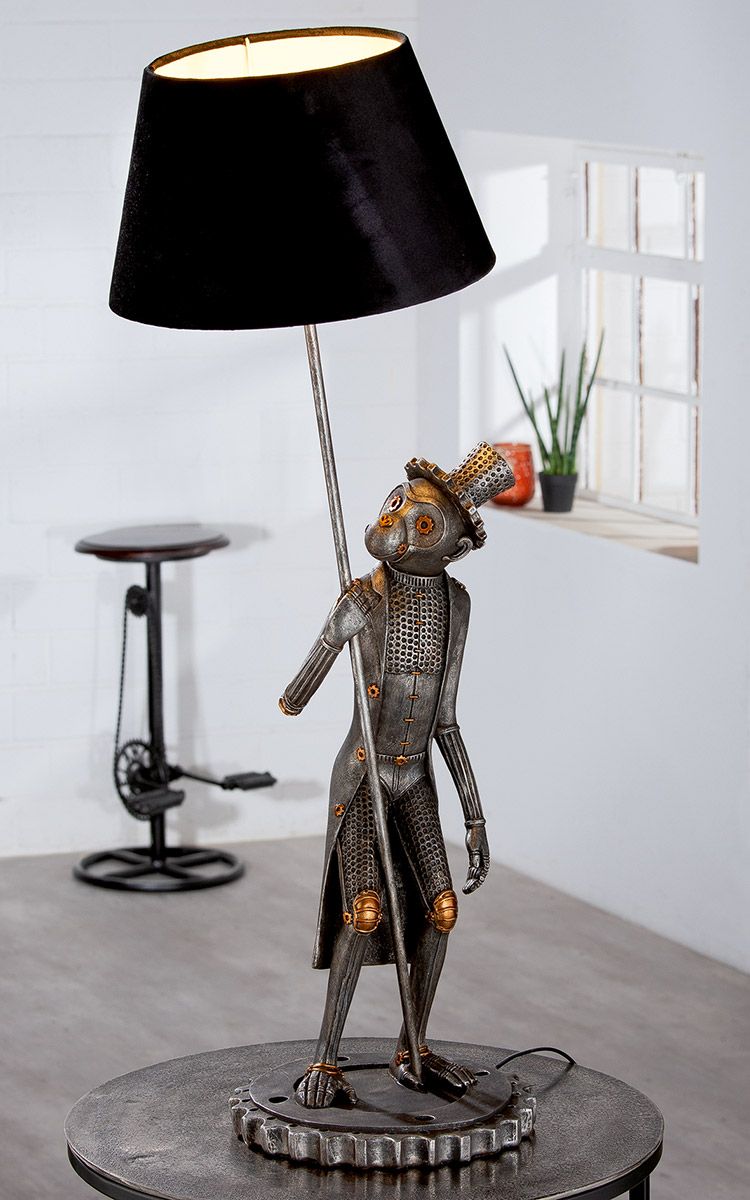 Strieborná stolová lampa "Steampunk Monkey"