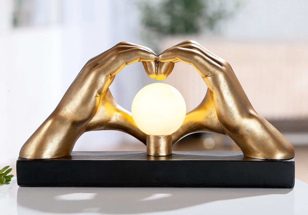 Fotografia produktu: LED stolová lampa zlaté srdce