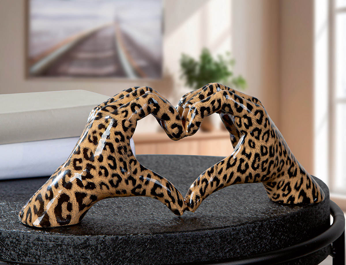 Fotografia produktu: Dekorácia „Leopardie srdce“, 12 cm