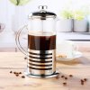 Sklenený french press so satinovanou nerezovou oceľou, 1 l