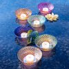 Plávajúce sklenené misky Natare s čajovými sviečkami, sada 6 kusov