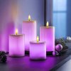 LED voskové sviečky Rainbow, sada 4 ks