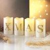 LED sviečky z pravého vosku XMAS, sada 4 ks