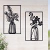 Kovová dekorácia na stenu Váza s kvetmi, sada 2 ks