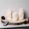 Voskové sviečky LED s reťazou Micro LED, sada 3 ks