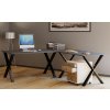 Rohový stôl Lona 160x130x50 X-nohy, antracit