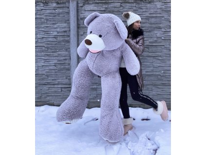 velky plysovy medved cute sedy 160cm