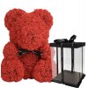 Červený medvídek z růží - 40cm