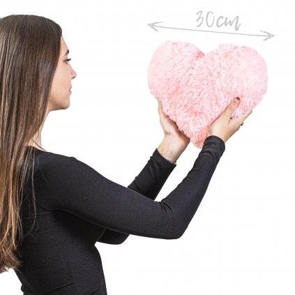 Růžové plyšové srdce 30 cm