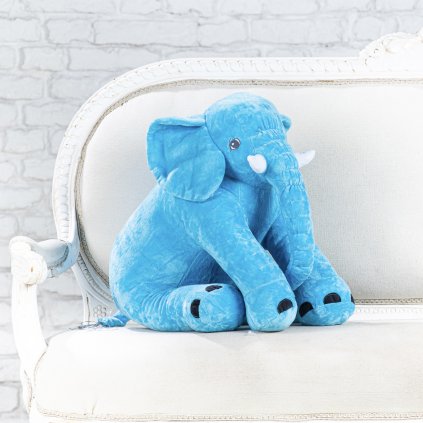 Modrý plyšový slon 60 cm