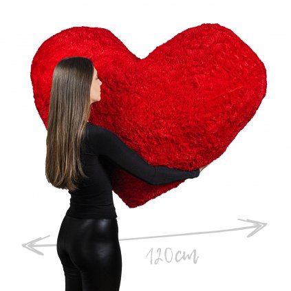 Červené plyšové srdce 120 cm