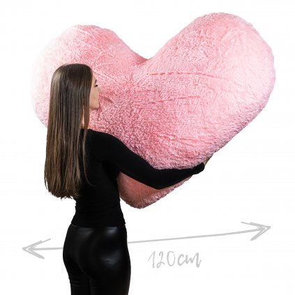 Růžové plyšové srdce 120 cm