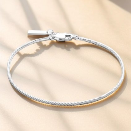 100 naramek box snake stribrny