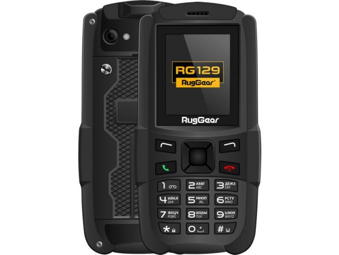 Odolný telefon RugGear RG129 (Odolnost IP67)  + Dárek: dobíjecí SIM karta T-Mobile s kreditem 10 Kč