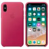 Kryt na mobil APPLE iPhone X Kožený kryt fuchsiový (MQTJ2ZM/A)