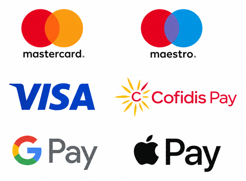 Možnosti platby: Mastercard, Maestro, Visa, Cofidis Pay, Google Pay a Apple Pay