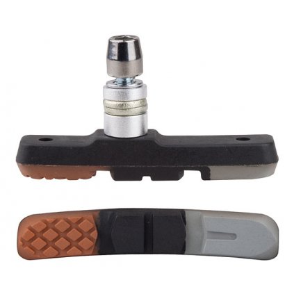 Brzdové špalíky PRO-T V-brake třísměsová Color (10párů) (Barevná kombinace hnědo-černo-zelená)