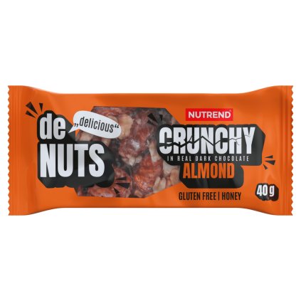 Denuts Crunchy , 40 g, Mandle v hořké čokoládě