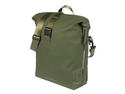basil soho mik side taska pres rameno na kolo mechove zelena 17l