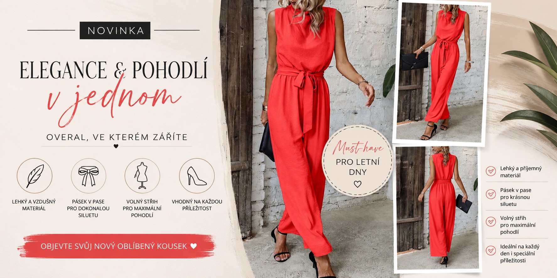 Elegantní dámský overal v moderním a pohodlném střihu