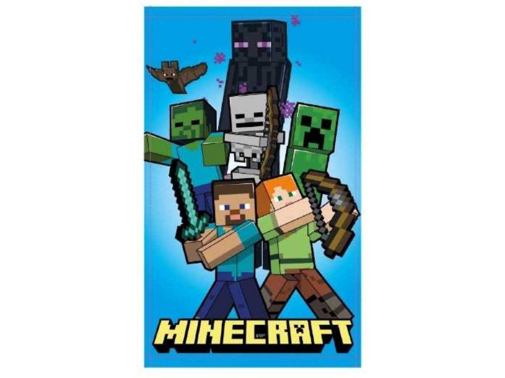 Dětský ručník na ruce a obličej MINECRAFT 30x50 cm modrý