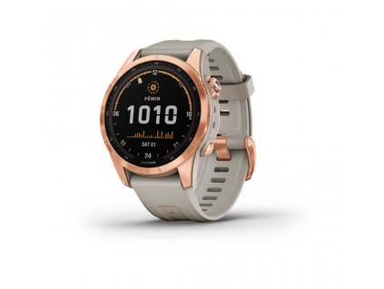 Garmin Fenix 7S Solar Rose Gold, Sand Silicone Band