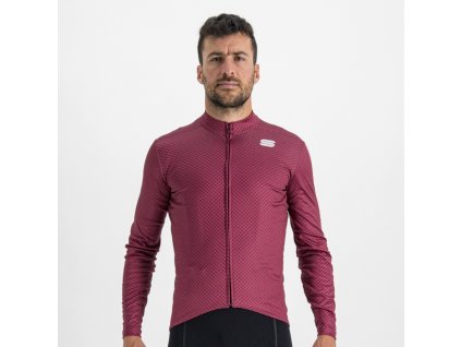 dres dlouhý rukáv Sportful Ceckmate Thermal Jersey Prune Prune Red/Rumba Pomelo