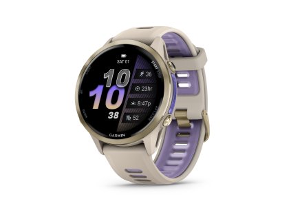 Forerunner970 SoftGoldFrenchGray HR Front Left 0000 FRx970 47mm FrenchGray Hero