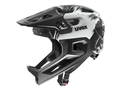 Uvex helma React JR Fullface Black/White Matt