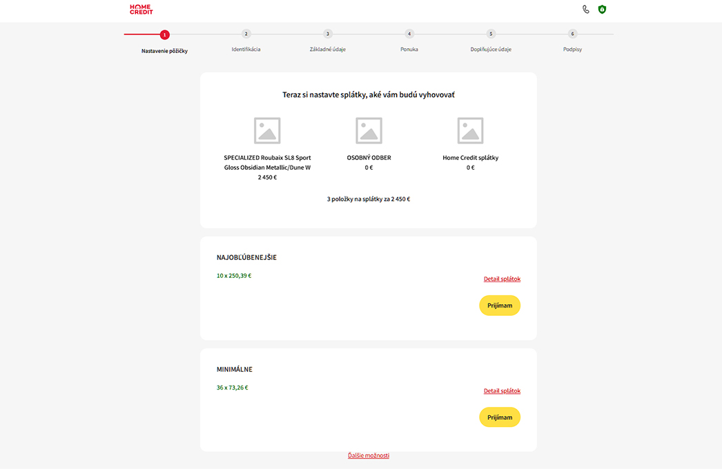 Home Credit - Bezpečné presmerovanie na Home Credit formulár