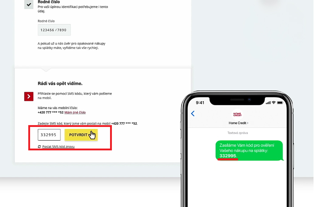 Home Credit - Online SMS podpis