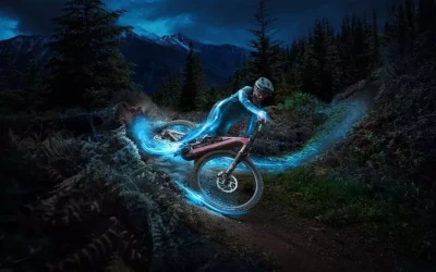 Horský elektrobicykel v teréne