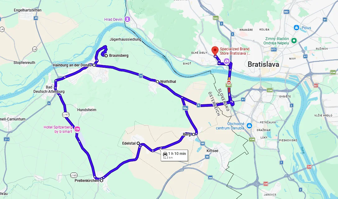 Mapa trasy Velosprint Social Ride